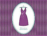 Front View Thumbnail - Orchid & Pantone Turquoise Will You Be My Bridesmaid Card - Dress