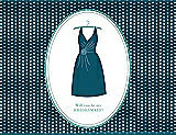 Front View Thumbnail - Peacock Teal & Pantone Turquoise Will You Be My Bridesmaid Card - Dress