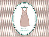 Front View Thumbnail - Pearl Pink & Pantone Turquoise Will You Be My Bridesmaid Card - Dress
