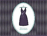 Front View Thumbnail - Violet & Pantone Turquoise Will You Be My Bridesmaid Card - Dress