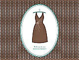 Front View Thumbnail - Almond & Pantone Turquoise Will You Be My Bridesmaid Card - Dress