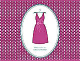 Front View Thumbnail - American Beauty & Pantone Turquoise Will You Be My Bridesmaid Card - Dress