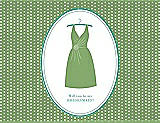 Front View Thumbnail - Apple Slice & Pantone Turquoise Will You Be My Bridesmaid Card - Dress
