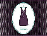 Front View Thumbnail - Aubergine & Pantone Turquoise Will You Be My Bridesmaid Card - Dress