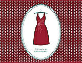 Front View Thumbnail - Barcelona & Pantone Turquoise Will You Be My Bridesmaid Card - Dress