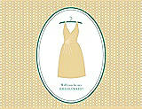Front View Thumbnail - Buttercup & Pantone Turquoise Will You Be My Bridesmaid Card - Dress