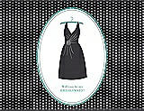 Front View Thumbnail - Black & Pantone Turquoise Will You Be My Bridesmaid Card - Dress