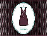 Front View Thumbnail - Bordeaux & Pantone Turquoise Will You Be My Bridesmaid Card - Dress