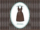 Front View Thumbnail - Brownie & Pantone Turquoise Will You Be My Bridesmaid Card - Dress