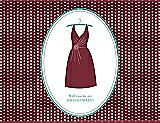 Front View Thumbnail - Burgundy & Pantone Turquoise Will You Be My Bridesmaid Card - Dress