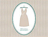 Front View Thumbnail - Cameo & Pantone Turquoise Will You Be My Bridesmaid Card - Dress