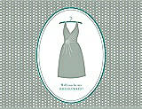 Front View Thumbnail - Celadon & Pantone Turquoise Will You Be My Bridesmaid Card - Dress