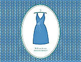 Front View Thumbnail - Cornflower & Pantone Turquoise Will You Be My Bridesmaid Card - Dress