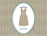 Front View Thumbnail - Champagne & Pantone Turquoise Will You Be My Bridesmaid Card - Dress