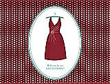 Front View Thumbnail - Claret & Pantone Turquoise Will You Be My Bridesmaid Card - Dress