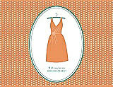 Front View Thumbnail - Clementine & Pantone Turquoise Will You Be My Bridesmaid Card - Dress