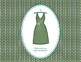 Front View Thumbnail - Clover & Pantone Turquoise Will You Be My Bridesmaid Card - Dress
