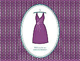 Front View Thumbnail - Dahlia & Pantone Turquoise Will You Be My Bridesmaid Card - Dress
