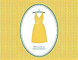Front View Thumbnail - Daisy & Pantone Turquoise Will You Be My Bridesmaid Card - Dress