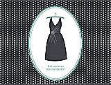 Front View Thumbnail - Ebony & Pantone Turquoise Will You Be My Bridesmaid Card - Dress