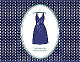 Front View Thumbnail - Electric Blue & Pantone Turquoise Will You Be My Bridesmaid Card - Dress