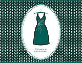 Front View Thumbnail - Emerald & Pantone Turquoise Will You Be My Bridesmaid Card - Dress