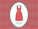 Front View Thumbnail - Perfect Coral & Pantone Turquoise Will You Be My Bridesmaid Card - Dress