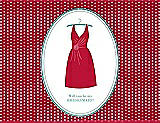 Front View Thumbnail - Flame & Pantone Turquoise Will You Be My Bridesmaid Card - Dress