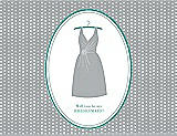 Front View Thumbnail - Frost & Pantone Turquoise Will You Be My Bridesmaid Card - Dress