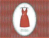 Front View Thumbnail - Fiesta & Pantone Turquoise Will You Be My Bridesmaid Card - Dress