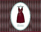 Front View Thumbnail - Garnet & Pantone Turquoise Will You Be My Bridesmaid Card - Dress