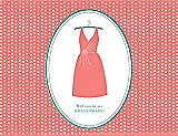 Front View Thumbnail - Ginger & Pantone Turquoise Will You Be My Bridesmaid Card - Dress