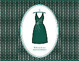 Front View Thumbnail - Hunter Green & Pantone Turquoise Will You Be My Bridesmaid Card - Dress