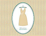 Front View Thumbnail - Ice Yellow & Pantone Turquoise Will You Be My Bridesmaid Card - Dress