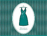 Front View Thumbnail - Jade & Pantone Turquoise Will You Be My Bridesmaid Card - Dress