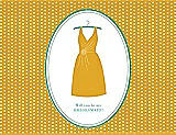 Front View Thumbnail - Mango & Pantone Turquoise Will You Be My Bridesmaid Card - Dress