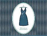 Front View Thumbnail - Marine & Pantone Turquoise Will You Be My Bridesmaid Card - Dress