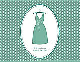 Front View Thumbnail - Meadow & Pantone Turquoise Will You Be My Bridesmaid Card - Dress