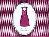 Front View Thumbnail - Merlot & Pantone Turquoise Will You Be My Bridesmaid Card - Dress