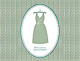 Front View Thumbnail - Mermaid & Pantone Turquoise Will You Be My Bridesmaid Card - Dress