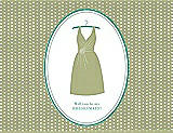 Front View Thumbnail - Mint & Pantone Turquoise Will You Be My Bridesmaid Card - Dress