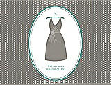 Front View Thumbnail - Mocha & Pantone Turquoise Will You Be My Bridesmaid Card - Dress