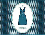 Front View Thumbnail - Mosaic & Pantone Turquoise Will You Be My Bridesmaid Card - Dress