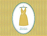 Front View Thumbnail - Marigold & Pantone Turquoise Will You Be My Bridesmaid Card - Dress