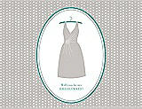 Front View Thumbnail - Oyster & Pantone Turquoise Will You Be My Bridesmaid Card - Dress