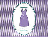 Front View Thumbnail - Pansy & Pantone Turquoise Will You Be My Bridesmaid Card - Dress