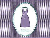 Front View Thumbnail - Passion & Pantone Turquoise Will You Be My Bridesmaid Card - Dress