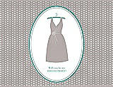 Front View Thumbnail - Pebble Beach & Pantone Turquoise Will You Be My Bridesmaid Card - Dress