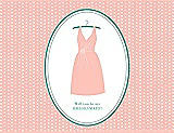 Front View Thumbnail - Primrose & Pantone Turquoise Will You Be My Bridesmaid Card - Dress
