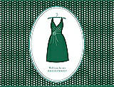 Front View Thumbnail - Pine Green & Pantone Turquoise Will You Be My Bridesmaid Card - Dress